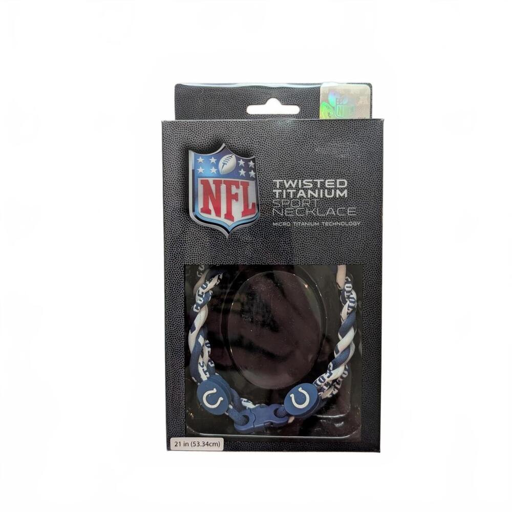 NFL Twisted Titanium Sport Necklace Indianapolis Colts 21"